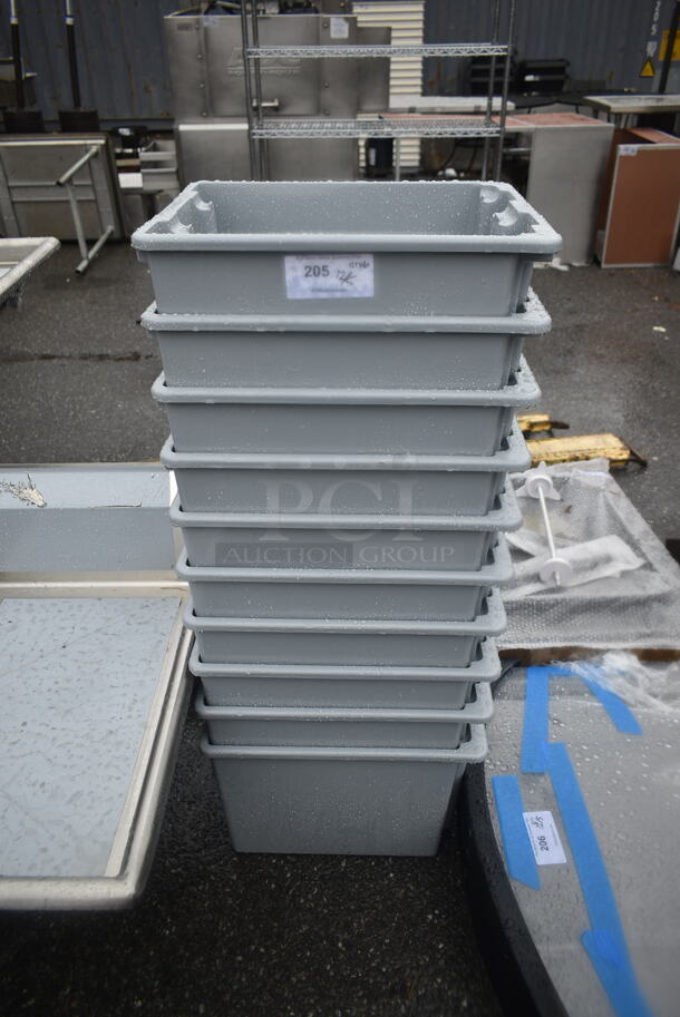ALL ONE MONEY! Lot of 10 Gray Poly Bins. - Image 1 of 2