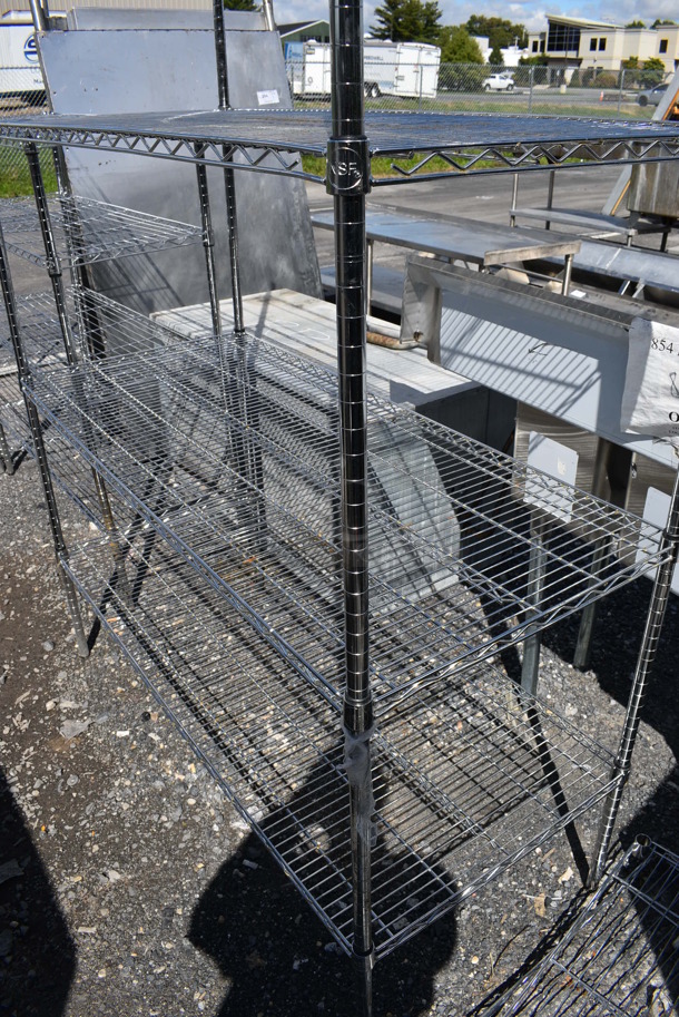 Chrome Finish 4 Tier Wire Shelving Unit. BUYER MUST DISMANTLE. PCI CANNOT DISMANTLE FOR SHIPPING. PLEASE CONSIDER FREIGHT CHARGES. 54x24x87 - Image 3 of 3