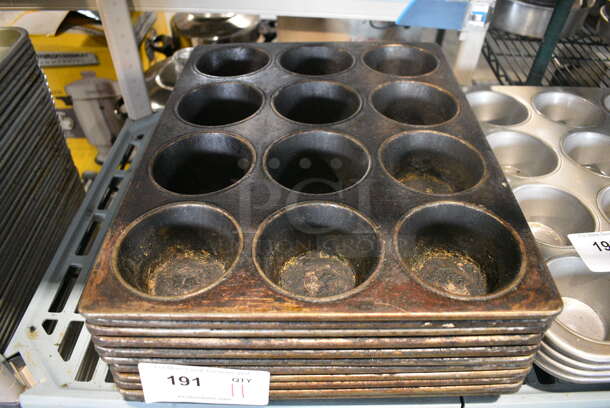 11 Metal 12 Cup Muffin Baking Pans. 13.5x18x2. 11 Times Your Bid!
