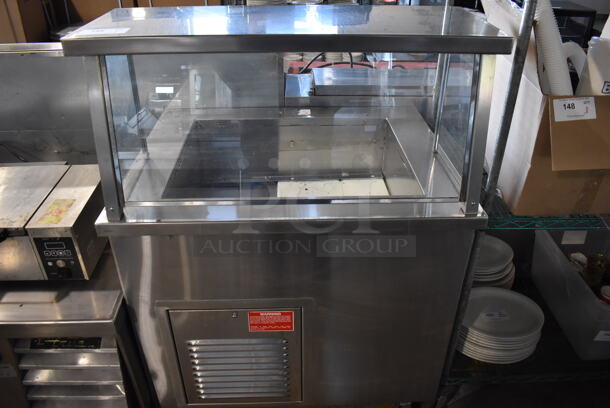 Stainless Steel Commercial Refrigerated Buffet Station on Commercial Casters. 36x30x52.5. Tested and Working!