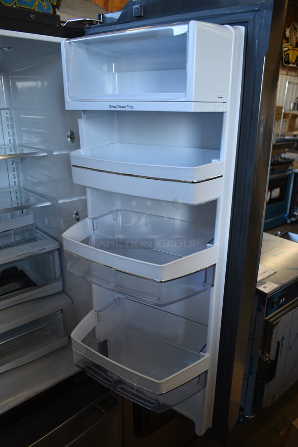 General Electric GE Stainless Steel French Style Cooler Freezer. Tested and Powers On But Does Not Get Cold - Image 4 of 9