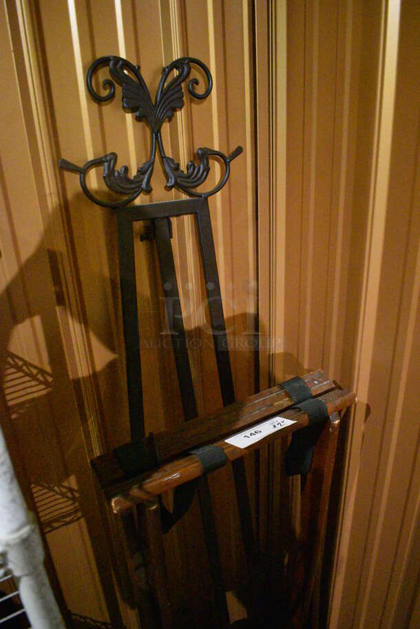 ALL ONE MONEY! Lot of 2 Various Items; Easel and Serving Tray Stand. 17x16x38, 15x15x62. (bar) - Image 2 of 3