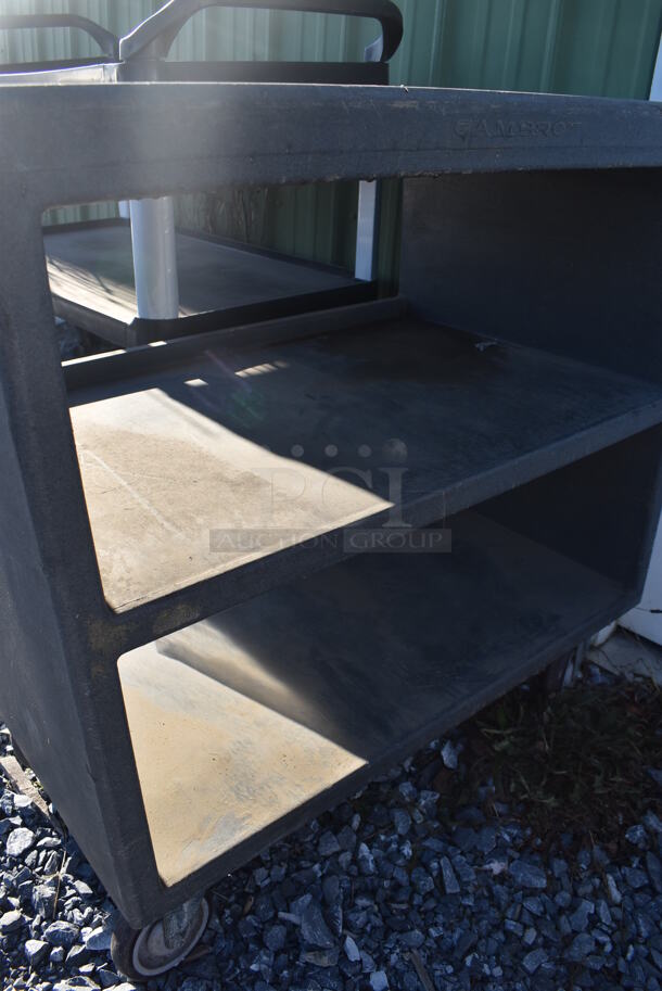 Black Poly 3 Tier Cart on Commercial Casters. 38x22x33 - Image 3 of 3