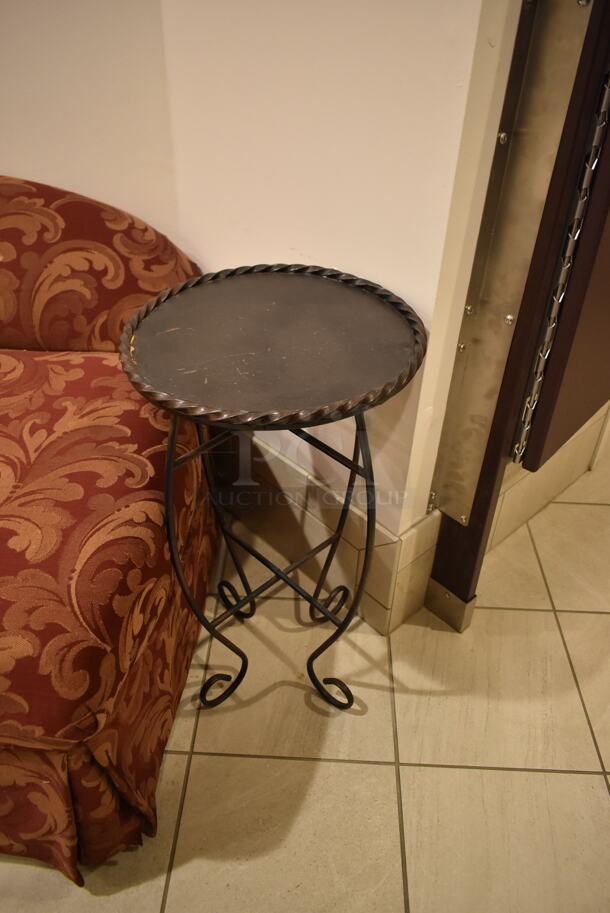 ALL ONE MONEY! Red Patterned Couch and End Table. (front hallway) - Image 3 of 5