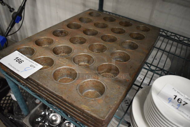 4 Metal 24 Cup Muffin Baking Pans. 13x18x1. 4 Times Your Bid! - Image 2 of 3
