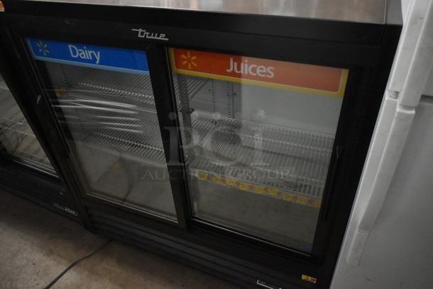 2019 True GDM-41SL-48-HC-LD Metal Commercial 2 Door Reach In Cooler Merchandiser w/ Poly Coated Racks. 115 Volts, 1 Phase. Tested and Working!