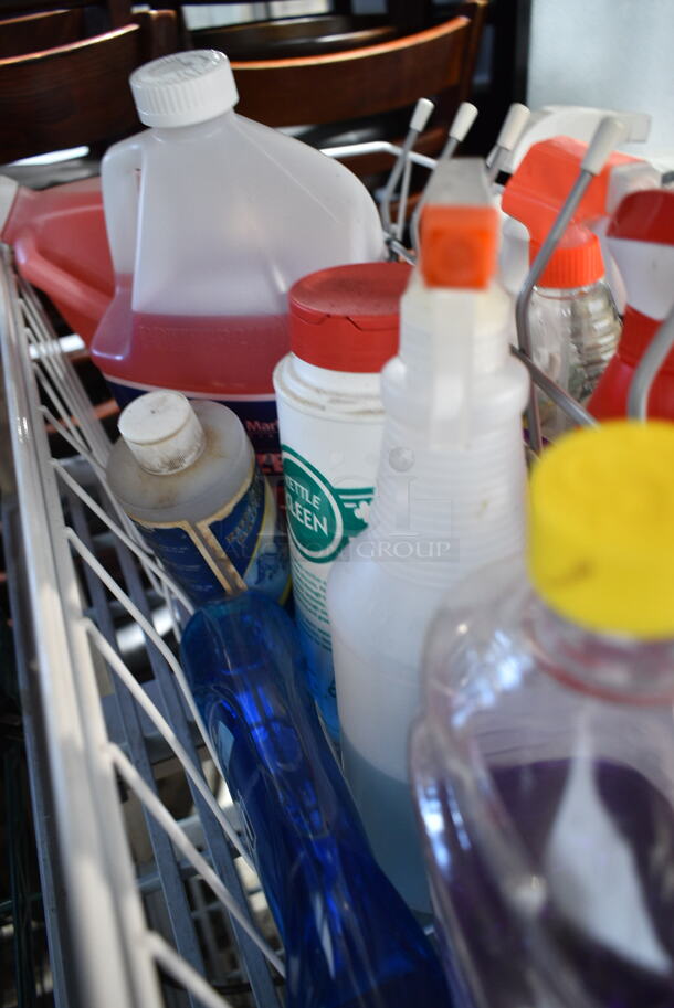 ALL ONE MONEY! White Wire Bin w/ Contents Including Spray Bottles - Image 6 of 8