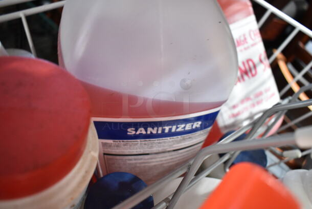 ALL ONE MONEY! White Wire Bin w/ Contents Including Spray Bottles - Image 7 of 8