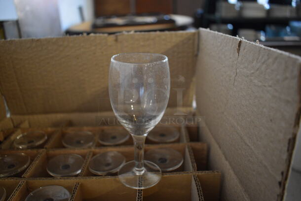 23 BRAND NEW IN BOX! Stemmed Beverage Glasses. 2x2x5. 23 Times Your Bid!