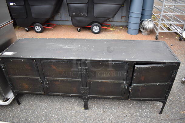 Black 4 Door Cabinet. 76x22x31 - Image 1 of 7