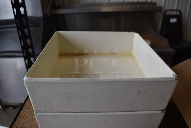 ALL ONE MONEY! Lot of 3 White Bins. 10x10x3 - Image 2 of 4