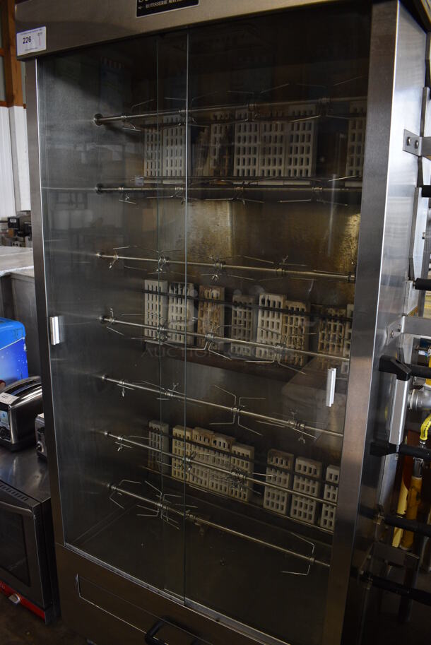 Southwood Model RG7-NAT Stainless Steel Commercial Floor Style Natural Gas Powered 7 Spit Rotisserie Oven on Commercial Casters. 48x22x76 - Image 6 of 8