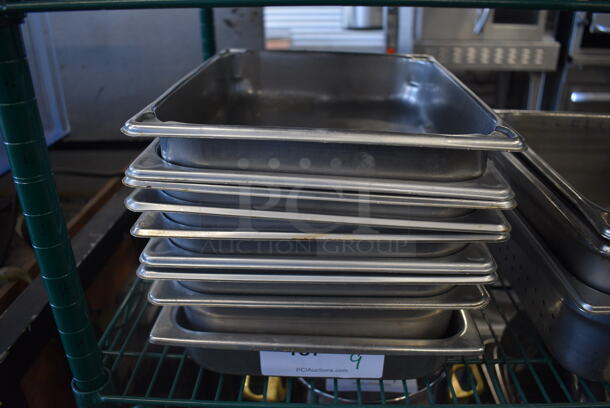 9 Stainless Steel 1/2 Size Drop In Bins. 1/2x2.5. 9 Times Your Bid!