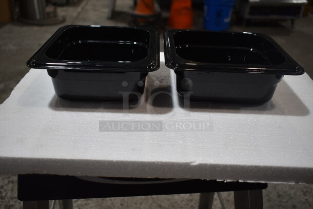 Box of 2 BRAND NEW! Cambro Black Poly 1/6 Size Drop In Bins. 1/6x2 - Image 4 of 7