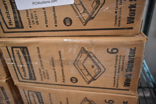 6 Boxes of 6 BRAND NEW IN BOX! Rubbermaid FG201P00AMBR Amber Poly 1/9 Size Drop In Bins. 1/9x4. 6 Times Your Bid! - Image 4 of 6
