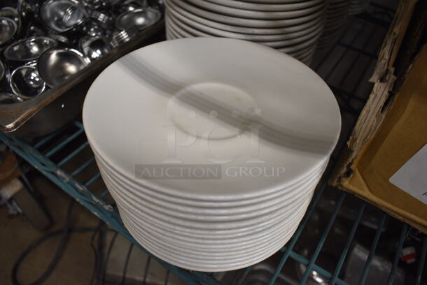 16 White Ceramic Saucers. 6.25x6.25x1. 16 Times Your Bid! - Image 2 of 2