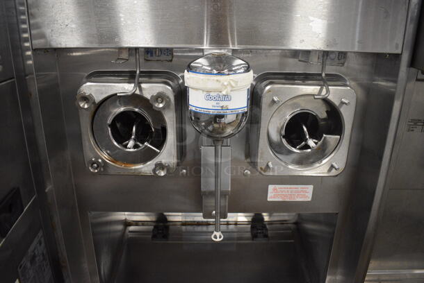 Taylor Model 342D-27 Stainless Steel Commercial Floor Style Air Cooled 2 Flavor Frozen Beverage Machine w/ Drink Mixer Attachment on Commercial Casters. Missing Pieces. 208-230 Volts, 1 Phase. 26x34x60 - Image 6 of 9