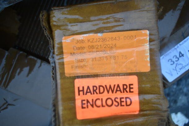 3 BRAND NEW SCRATCH AND DENT! Items Including 2 Kitchen Traffic Door, and 1 Box Hardware. 3 Times Your Bid! May Be Missing Pieces.  - Image 6 of 6