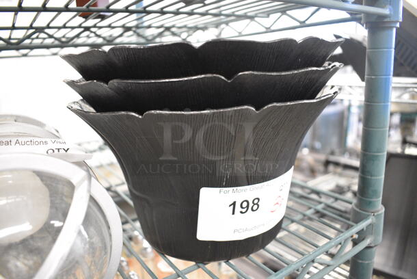 ALL ONE MONEY! Lot of 3 Black Poly Bowls! 9.5x9.5x5.5 - Image 2 of 2