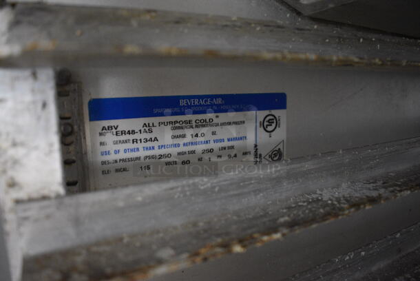 Beverage Air Model ER48-1AS Stainless Steel Commercial 2 Door Reach In Cooler w/ Metal Rack on Commercial Casters. 115 Volts, 1 Phase. 52x32x84. Tested and Powers On But Does Not Get Cold - Image 3 of 6