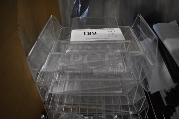 13 Clear Poly Countertop Menu Holders. 6x2.5x7. 13 Times Your Bid!