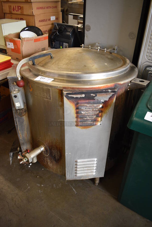 Groen Model EE-40 Stainless Steel Commercial Floor Style Natural Gas Powered 40 Gallon Steam Kettle. 38x40x40 - Image 2 of 6