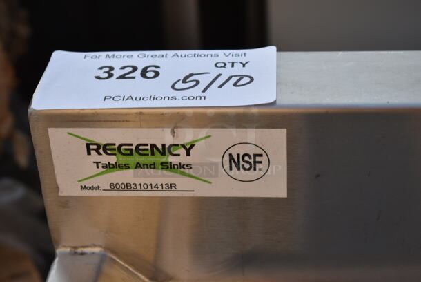 BRAND NEW SCRATCH AND DENT! Regency 600B3101413R 3 Bowl Underbar Sink with Drainboard - 48" x 18 3/4" - Right Drainboard - Image 8 of 8