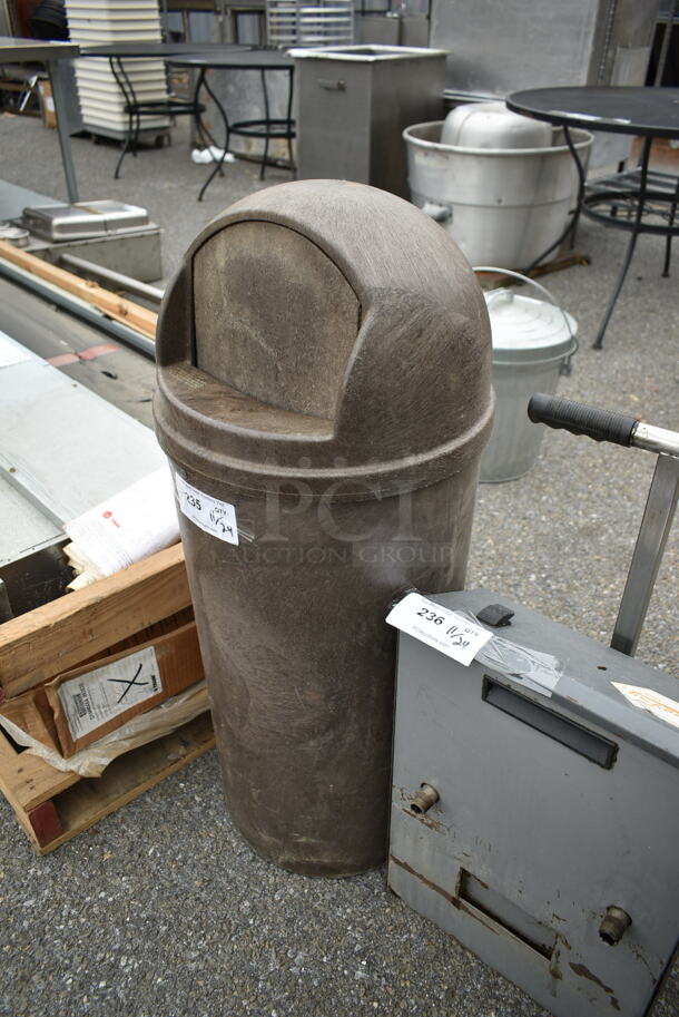 Brown Poly Trash Can. - Image 2 of 3