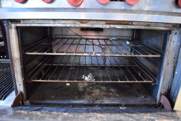 Vulcan Stainless Steel Commercial Natural Gas Powered 10 Burner Range w/ 2 Ovens, Over Shelf and Back Splash. 60x32x60 - Image 6 of 6
