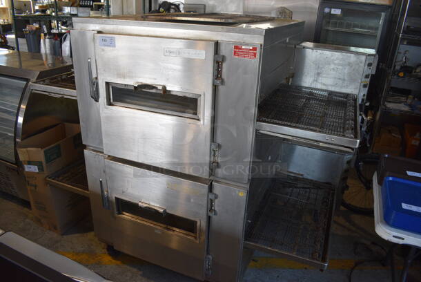 2 Lincoln Impinger Model 1240 Stainless Steel Commercial Natural Gas Powered Conveyor Pizza Oven on Commercial Casters. 120,000 BTU. 78x53x64.5. 2 Times Your Bid! - Image 2 of 9