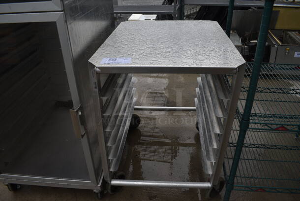 Metal Commercial Pan Transport Rack on Commercial Casters. 21.5x27x30