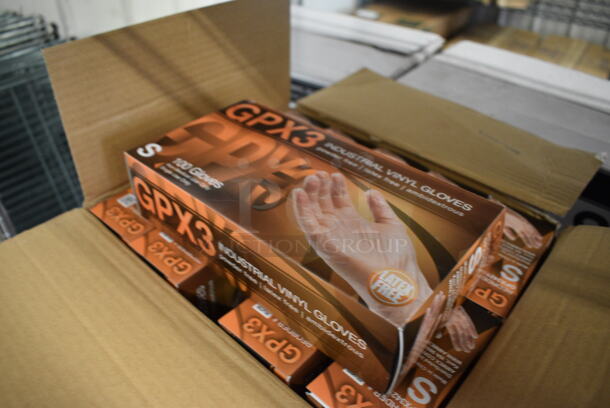 20 BRAND NEW BOXES of GPX3 Industrial Vinyl Powder Free Non Sterile Small Gloves. 20 Times Your Bid! - Image 2 of 3