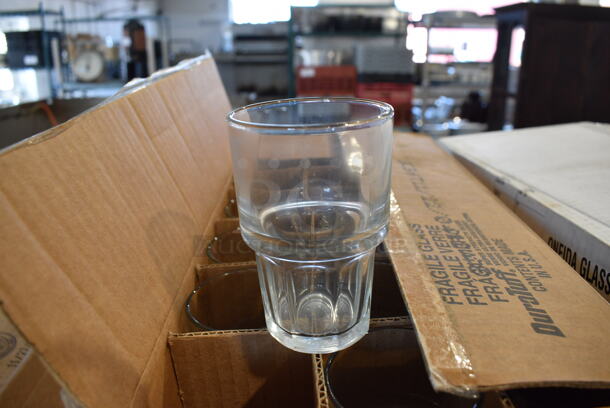 3 Boxes of 36 BRAND NEW Libbey Duratuff Beverage Glasses. 3x3x4.5. 3 Times Your Bid!