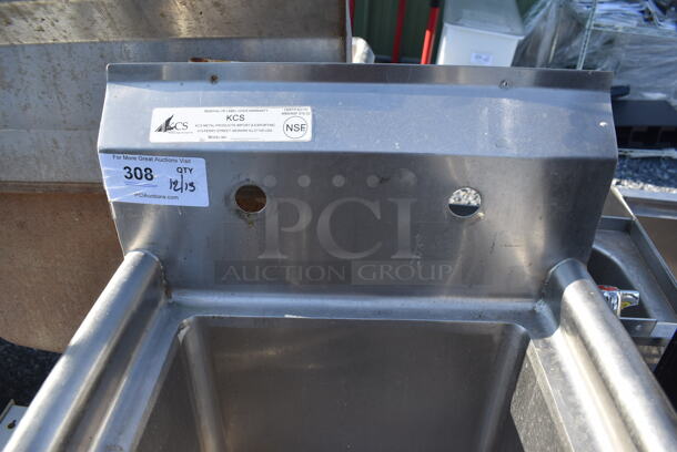 Stainless Steel Commercial Single Bay Sink w/ Faucet and Handles. 19x21.5x42 - Image 5 of 5