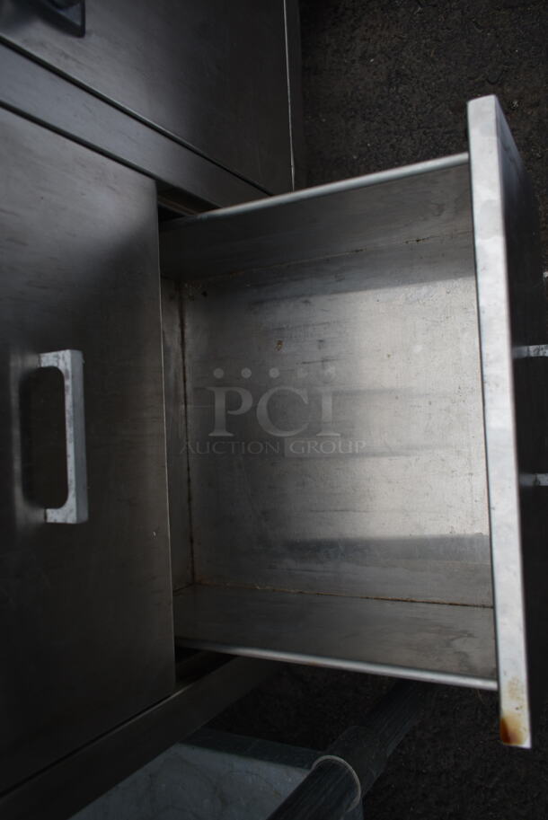 Stainless Steel Commercial Counter w/ 3 Cabinets and 3 Drawers. - Image 6 of 11