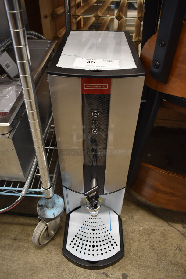 BRAND NEW SCRATCH AND DENT! Grindmaster 1001661GM Stainless Steel Commercial Countertop Ecoboiler Water Heater Dispenser. 120 Volts, 1 Phase.