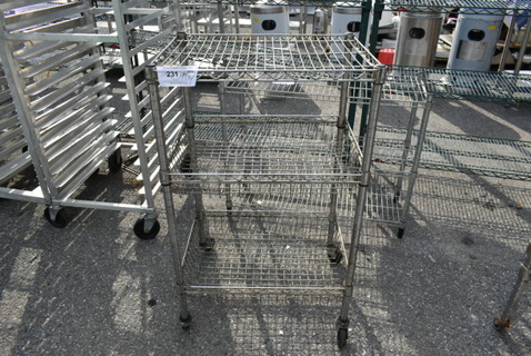 Chrome Finish 3 Tier Wire Shelving Unit on Commercial Casters. BUYER MUST DISMANTLE. PCI CANNOT DISMANTLE FOR SHIPPING. PLEASE CONSIDER FREIGHT CHARGES.
