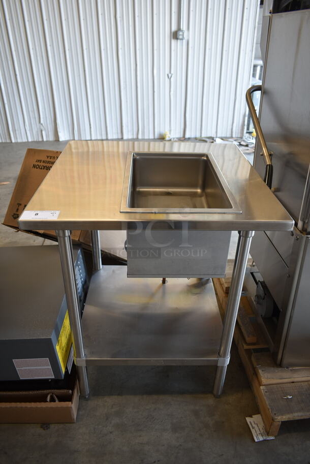Wells MDD1007D Stainless Steel Commercial Single Bay Steam Table w/ Under Shelf. 120 Volts, 1 Phase. Cannot Test Due To Previous Hardwire