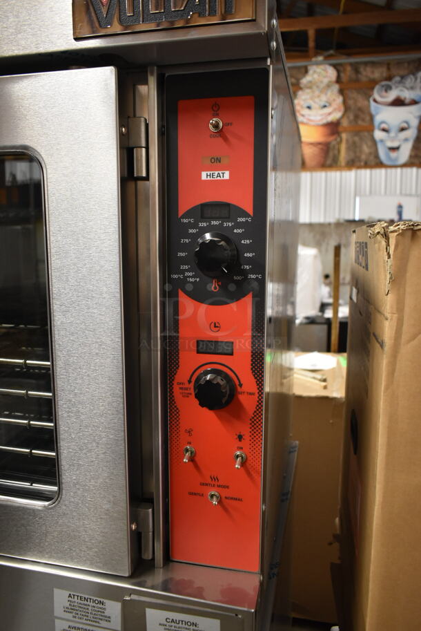 2 BRAND NEW SCRATCH AND DENT! Vulcan VC5ED ENERGY STAR Stainless Steel Commercial Electric Powered Full Size Convection Oven w/ View Through Doors, Metal Oven Racks and Thermostatic Controls. 240 Volts, 3/1 Phase. 2 Times Your Bid! Tested and Working! - Image 3 of 9