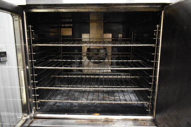 Imperial ICVG-1 Stainless Steel Commercial Natural Gas Powered Full Size Convection Oven w/ View Through Door, Solid Door, Metal Oven Racks, Thermostatic Controls and Metal Legs on Commercial Casters. - Image 6 of 12
