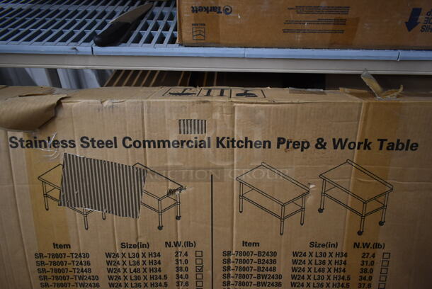 BRAND NEW IN BOX! SR-78007-T2448 Stainless Steel Table w/ Under Shelf. - Image 5 of 7