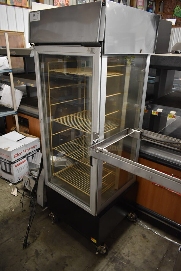 Hatco PFST-1X Stainless Steel Commercial Single Door Reach In Warmer Merchandiser on Commercial Casters. 120 Volts, 1 Phase. Tested and Working! - Image 2 of 6