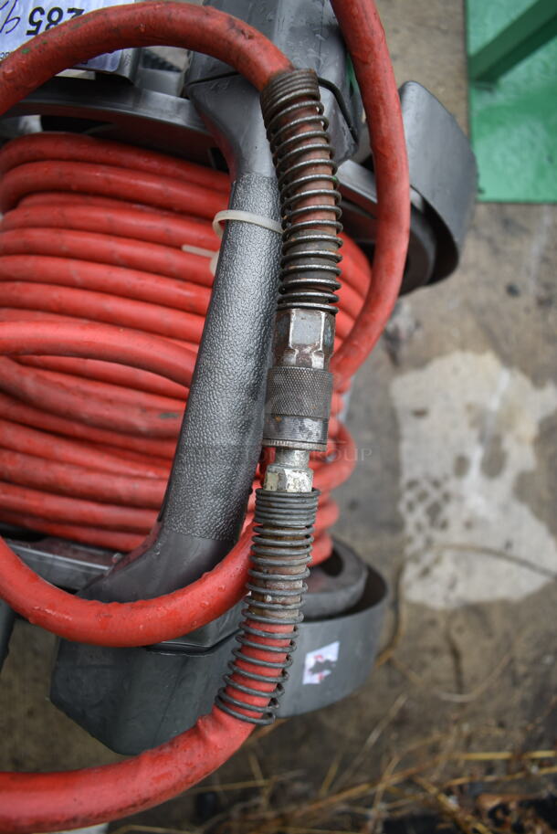 Gray Poly Hose Reel w/ Red Hose - Image 6 of 6