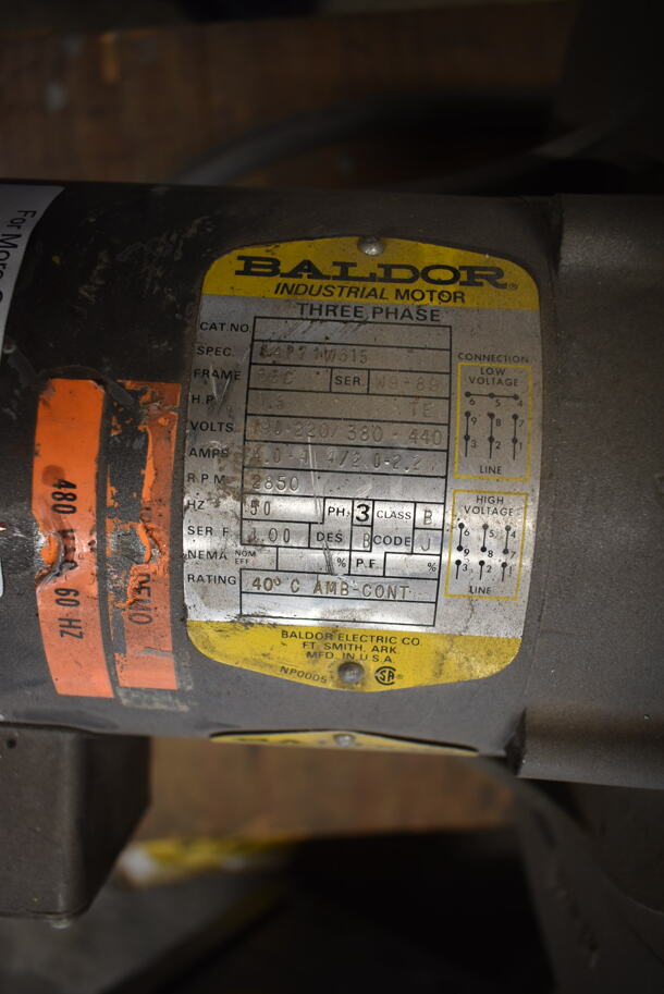 Baldor Motor and Blower. 208-230/460 Volts, 3 Phase. - Image 3 of 6