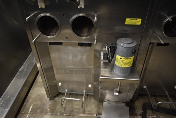 Stoelting Stainless Steel Commercial Countertop Air Cooled 2 Flavor w/ Twist Soft Serve Ice Cream Machine w/ Mixing Head Attachment. 208-240 Volts, 1 Phase.  - Image 7 of 8