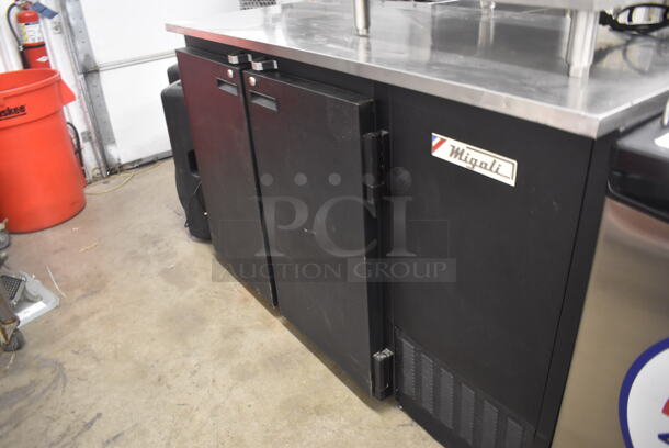 Migali Commercial BB592 Two-Door Cooler With Black Cabinet And Stainless Steel Top With Polycoated Shelves. Tested and Working! - Image 3 of 6