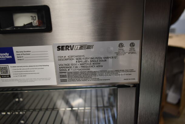 BRAND NEW SCRATCH AND DENT! ServIt 423PDW12D1S Stainless Steel Commercial Countertop Full-Service Countertop Display Warmer with 4 Shelves. Tested and Working! - Image 5 of 7