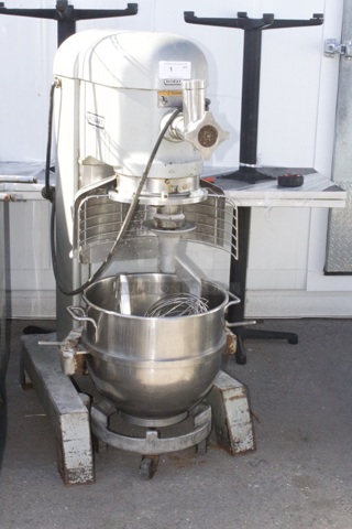 Hobart H-600T 60 Quart Mixer With Bowl, Dolly, Hook, Whip, Paddle and Grinder Attachment. Tested In Proper Working Order. 