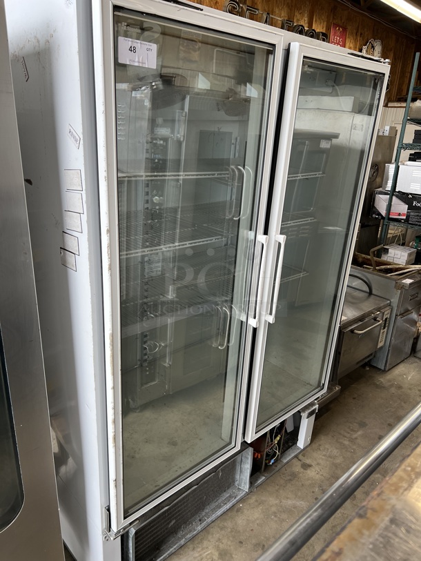 Master-Bilt BLG-48HD Metal Commercial 2 Door Reach In Freezer Merchandiser w/ Poly Coated Racks. 115/208-230 Volts, 1 Phase. 52x34x79