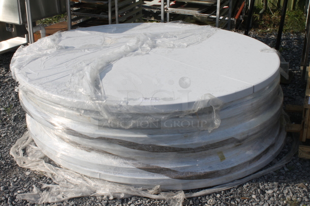 11 BRAND NEW! 72" Choice Round White Poly Folding Tables. 11 Times Your Bid! - Image 1 of 3